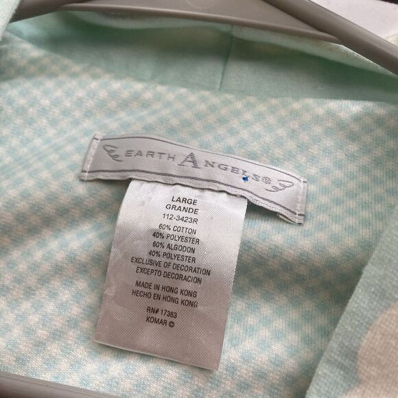 Earth Angels Women's Green Fleece Robe Size L Loungewear Soft Pastels Cozy - Picture 5 of 13